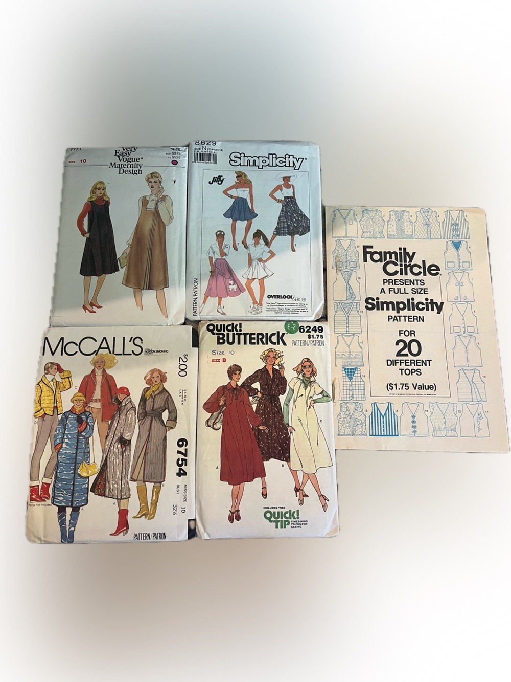 Vintage Women’s Sewing Pattern Lot - Maternity Circle Skirt Coats Dresses Tops